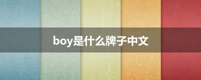 ​boy是什么牌子中文名