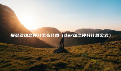 ​拼多多动态评分怎么计算(dsr动态评分计算公式)