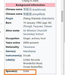 ​张韶涵老公是谁啊(张韶涵结婚了吗)