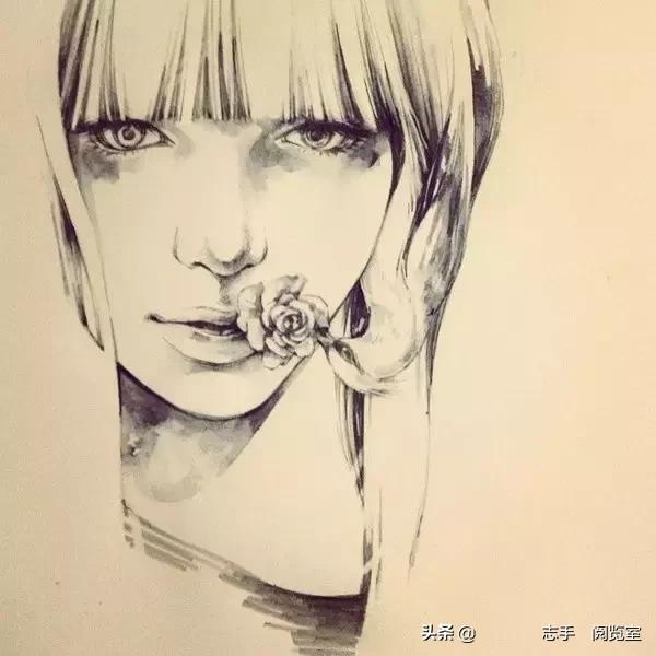 50张速写人物临摹图超全（50幅非常酷的人物速写）(39)
