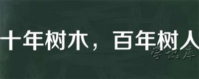 ​十年树木百年树人什么意思