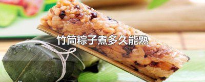 ​竹筒粽子开锅煮多久能熟 竹筒粽子为什么要煮很久