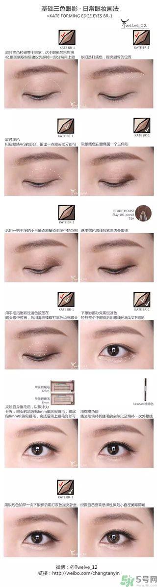 凯朵kate觉醒钻光闪耀杏仁三色眼影使用方法及画法步骤