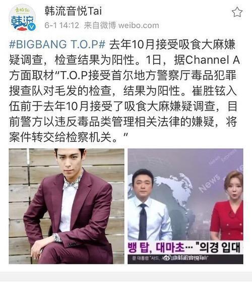 Bigband成员TOP涉嫌吸毒被检举！
