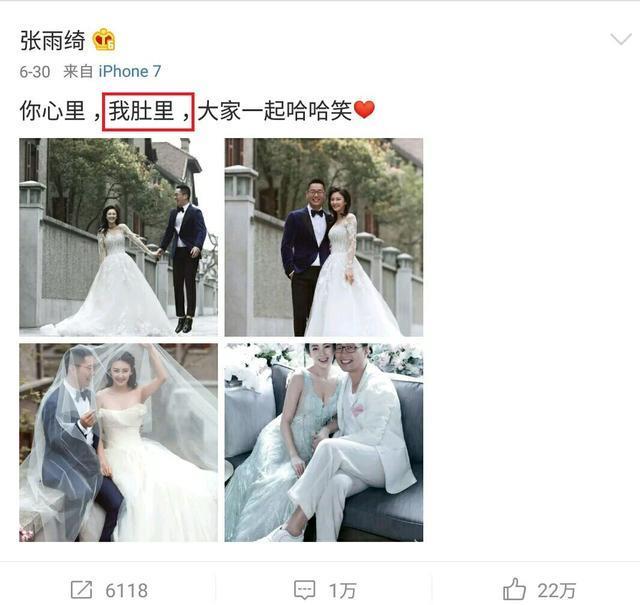 对于怀孕产下龙凤胎！原来张雨绮的微博早有暗示