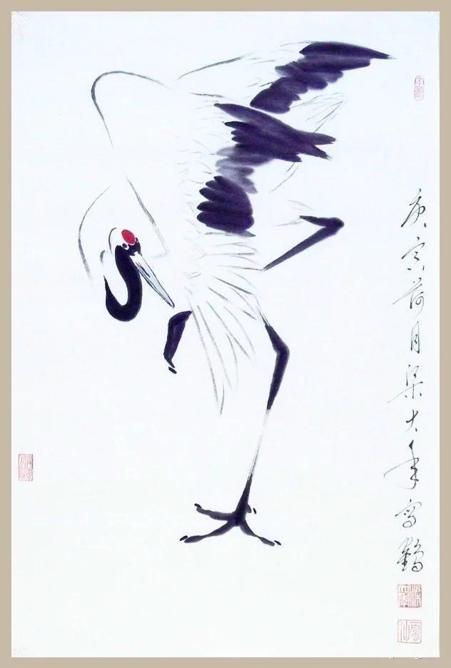 惋拒俗客好出山，闲云野鹤伴夫眠！——梁大年《鹤图》！