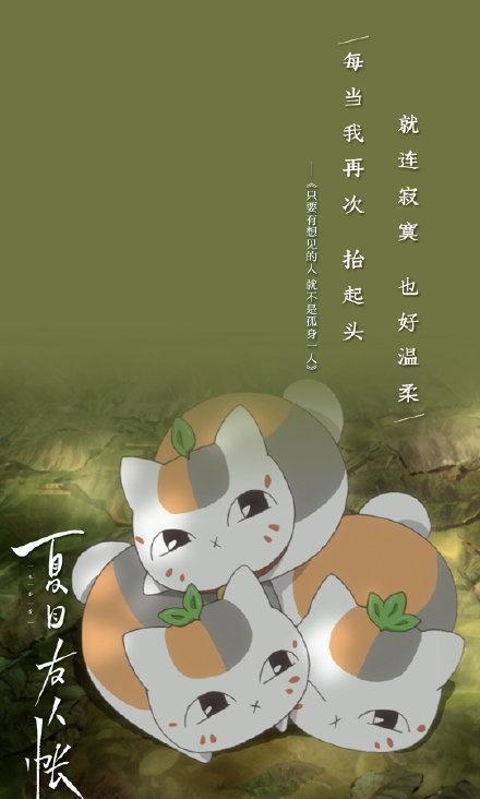 夏目友人帐，三个喵咪老师，超级可爱壁纸