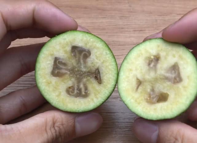 这种市场少见的水果，味道似猕猴桃，果肉却像芭乐，一斤卖上百元
