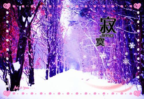 唯美意境雪景图片_雪花飘落的美丽风景