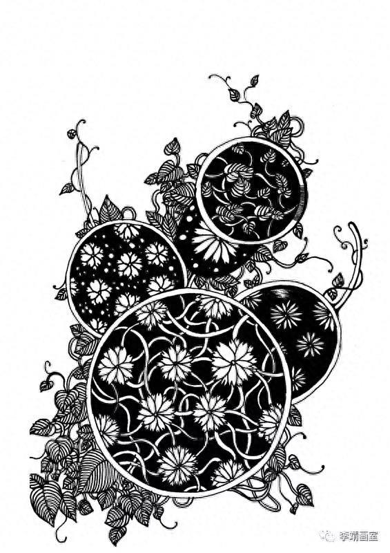 四川美术学院设计黑白装饰画优秀作品（1）