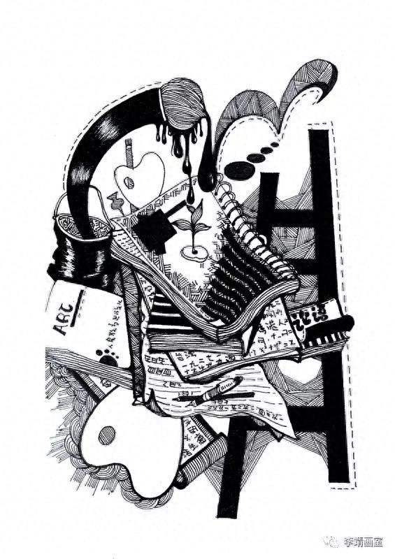 四川美术学院设计黑白装饰画优秀作品（1）
