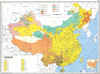 ​中国语言地图（一）—全国语言总分布