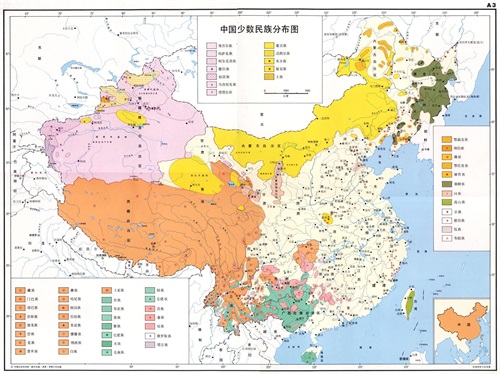 中国语言地图（一）—全国语言总分布