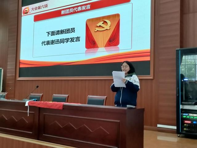 校园新团员入团仪式（凝聚青春挥扬团旗）(9)