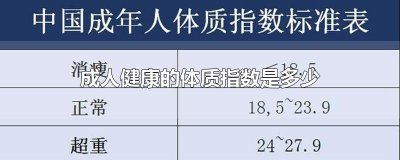 ​成人健康的体质指数是多少